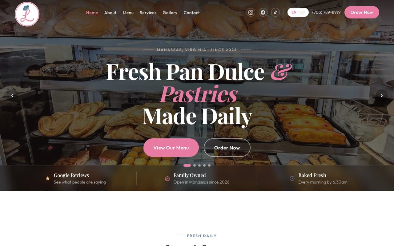 Lorena's Bakery website