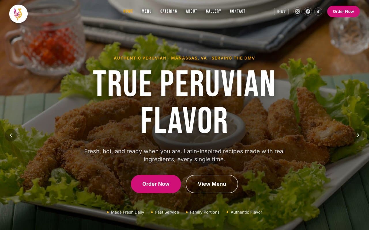 Taty's Chicken website